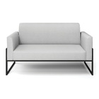 Sofá Namoradeira Base Industrial Alta Preto Marisa Linho - A0