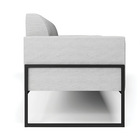 Sofá Namoradeira Base Industrial Alta Preto Marisa Linho - A0