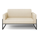 Sofá Namoradeira Base Industrial Alta Preto Marisa Linho - A1