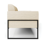 Sofá Namoradeira Base Industrial Alta Preto Marisa Linho - A1