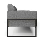 Sofá Namoradeira Base Industrial Alta Preto Marisa Linho - A2