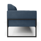 Sofá Namoradeira Base Industrial Alta Preto Marisa Suede - Az