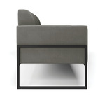 Sofá Namoradeira Base Industrial Alta Preto Marisa Suede Graf