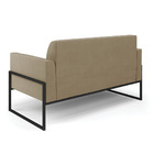 Sofá Namoradeira Base Industrial Alta Preto Marisa Suede - Ma