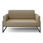 Sofá Namoradeira Base Industrial Alta Preto Marisa Suede - Ma