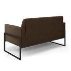 Sofá Namoradeira Base Industrial Alta Preto Marisa Suede - Ma