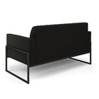 Sofá Namoradeira Base Industrial Alta Preto Marisa Suede Preto