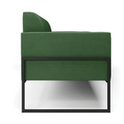 Sofá Namoradeira Base Industrial Alta Preto Marisa Suede - Ve