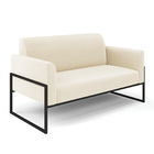 Sofá Namoradeira Base Industrial Alta Preto Marisa Veludo - B