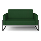 Sofá Namoradeira Base Industrial Alta Preto Marisa Veludo Lux