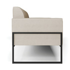 Sofá Namoradeira Base Industrial Alta Preto Marisa Veludo Lux