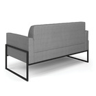 Sofá Namoradeira Base Industrial Alta Preto Marisa Veludo Lux