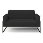 Sofá Namoradeira Base Industrial Alta Preto Marisa Veludo - P