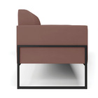 Sofá Namoradeira Base Industrial Alta Preto Marisa Veludo Rosê