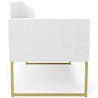 Sofá Namoradeira Base Industrial Dourado Ana Boucle Off - Ibi