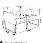 Sofá Namoradeira Base Industrial Dourado Ana Linho Bege - Ibi