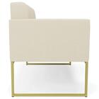 Sofá Namoradeira Base Industrial Dourado Ana Linho Bege - Ibi