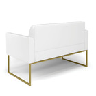 Sofá Namoradeira Base Industrial Dourado Marisa Corano Branco