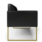 Sofá Namoradeira Base Industrial Dourado Marisa Corano Preto