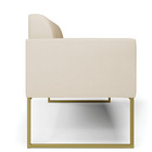 Sofá Namoradeira Base Industrial Dourado Marisa Corino - Bege