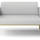 Sofá Namoradeira Base Industrial Dourado Marisa Linho - A05 C