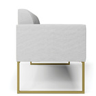 Sofá Namoradeira Base Industrial Dourado Marisa Linho - A05 C