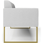 Sofá Namoradeira Base Industrial Dourado Marisa Linho - A05 C