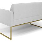 Sofá Namoradeira Base Industrial Dourado Marisa Linho - A05 C