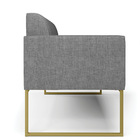 Sofá Namoradeira Base Industrial Dourado Marisa Linho - A26 G