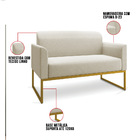 Sofá Namoradeira Base Industrial Dourado Marisa Linho - A27 A