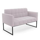 Sofá Namoradeira Base Industrial Preto Ana Boucle Rosê - Ibiza