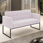 Sofá Namoradeira Base Industrial Preto Ana Boucle Rosê - Ibiza