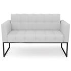 Sofá Namoradeira Base Industrial Preto Ana Linho Cinza - Ibiza