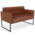 Sofá Namoradeira Base Industrial Preto Ana Sintético Pu Nozes