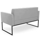 Sofá Namoradeira Base Industrial Preto Ana Suede Cinza - Ibiza