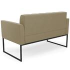 Sofá Namoradeira Base Industrial Preto Ana Suede Marrom Rt -