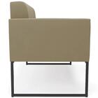 Sofá Namoradeira Base Industrial Preto Ana Suede Marrom Rt -