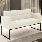 Sofá Namoradeira Base Industrial Preto Ana Veludo Bege - Ibiza