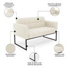 Sofá Namoradeira Base Industrial Preto Ana Veludo Bege - Ibiza