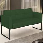 Sofá Namoradeira Base Industrial Preto Ana Veludo Luxo Verde