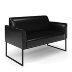 Sofá Namoradeira Base Industrial Preto Marisa Corano   - Preto