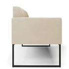 Sofá Namoradeira Base Industrial Preto Marisa Suede - Bege