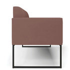 Sofá Namoradeira Base Industrial Preto Marisa Veludo   - Rose