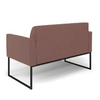 Sofá Namoradeira Base Industrial Preto Marisa Veludo   - Rose