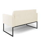 Sofá Namoradeira Base Industrial Preto Marisa Veludo Bege
