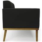 Sofá Namoradeira Base Madeira Castanho Ana Suede Preto - Ibiza