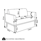 Sofá Namoradeira Base Madeira Castanho Maressa Linho Bege - I