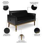 Sofá Namoradeira Base Madeira Castanho Maressa Sintético Pu P