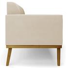 Sofá Namoradeira Base Madeira Castanho Maressa Suede Bege - I