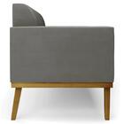 Sofá Namoradeira Base Madeira Castanho Maressa Suede Grafite